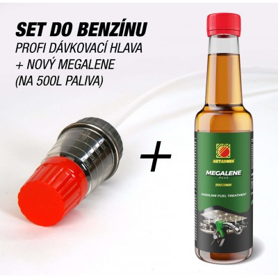 SET Metabond Megalene Plus aditivum do benzínu. 500 l ošetřeného paliva. + Profesionální dávkovací hlava